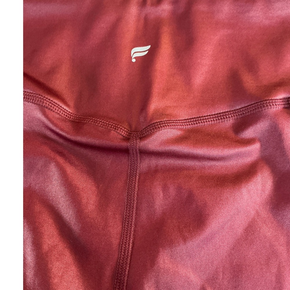 Fabletics Moto Leggings Women Medium Burgundy Ribbed High Waisted LG2356967-8405 - Picture 5 of 7